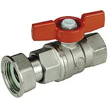 Кран шаровой R752, хромированный, с накидной гайкой, бабочка R752X005 Кран шаровой R752, хромированный, с накидной гайкой, бабочка R752X005