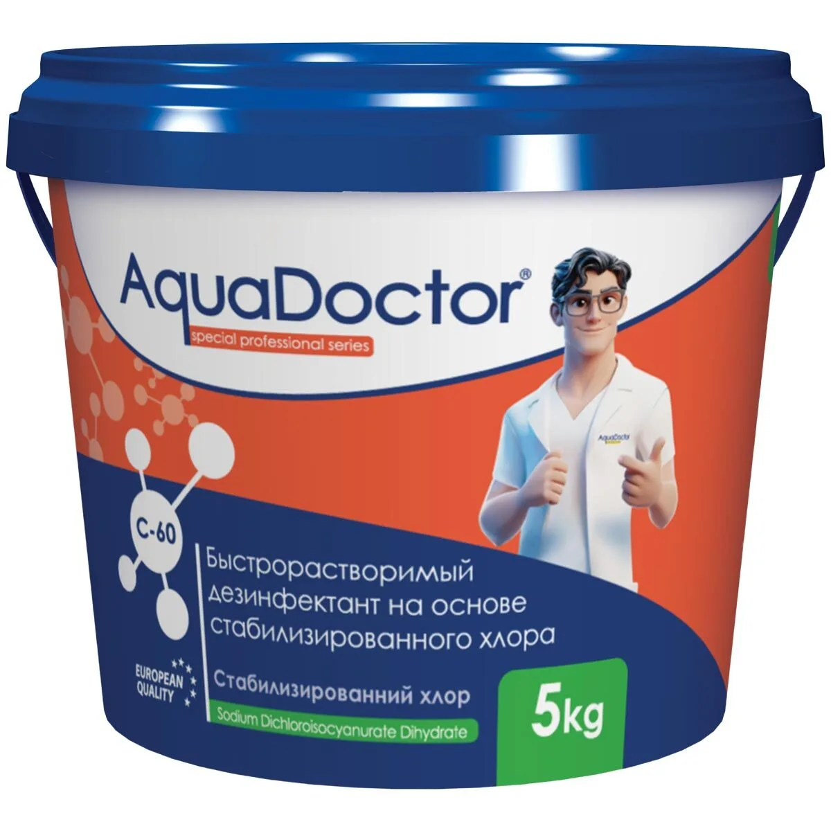 Ударный хлор AquaDoctor C-60 стабилизированный в гранулах 5кг Ударный хлор AquaDoctor C-60 стабилизированный в гранулах 5кг