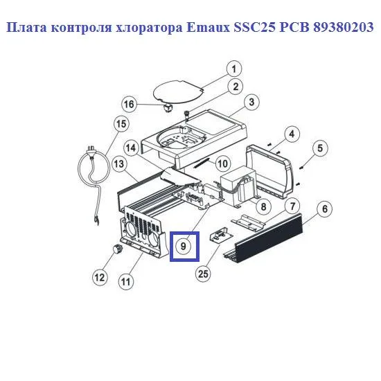 Плата контроля хлоратора Aquaviva SSC25 PCB 89380203 - фото 2