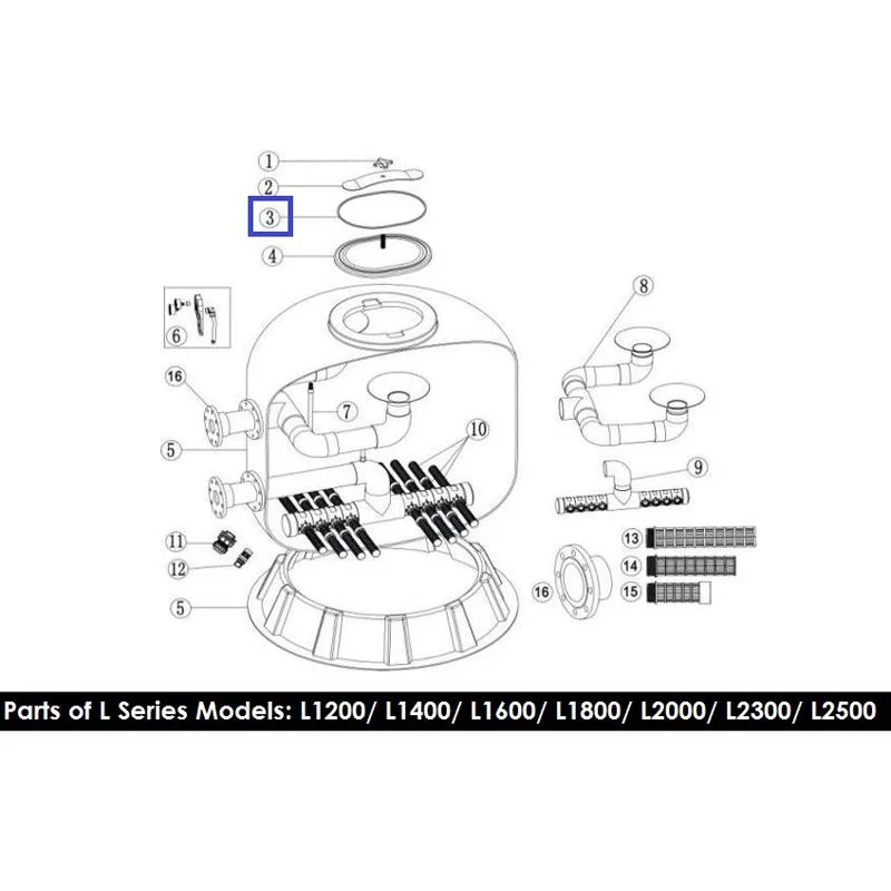 Резиновая прокладка для крышки фильтра Emaux серии L1200-1800 02011155 - фото 2