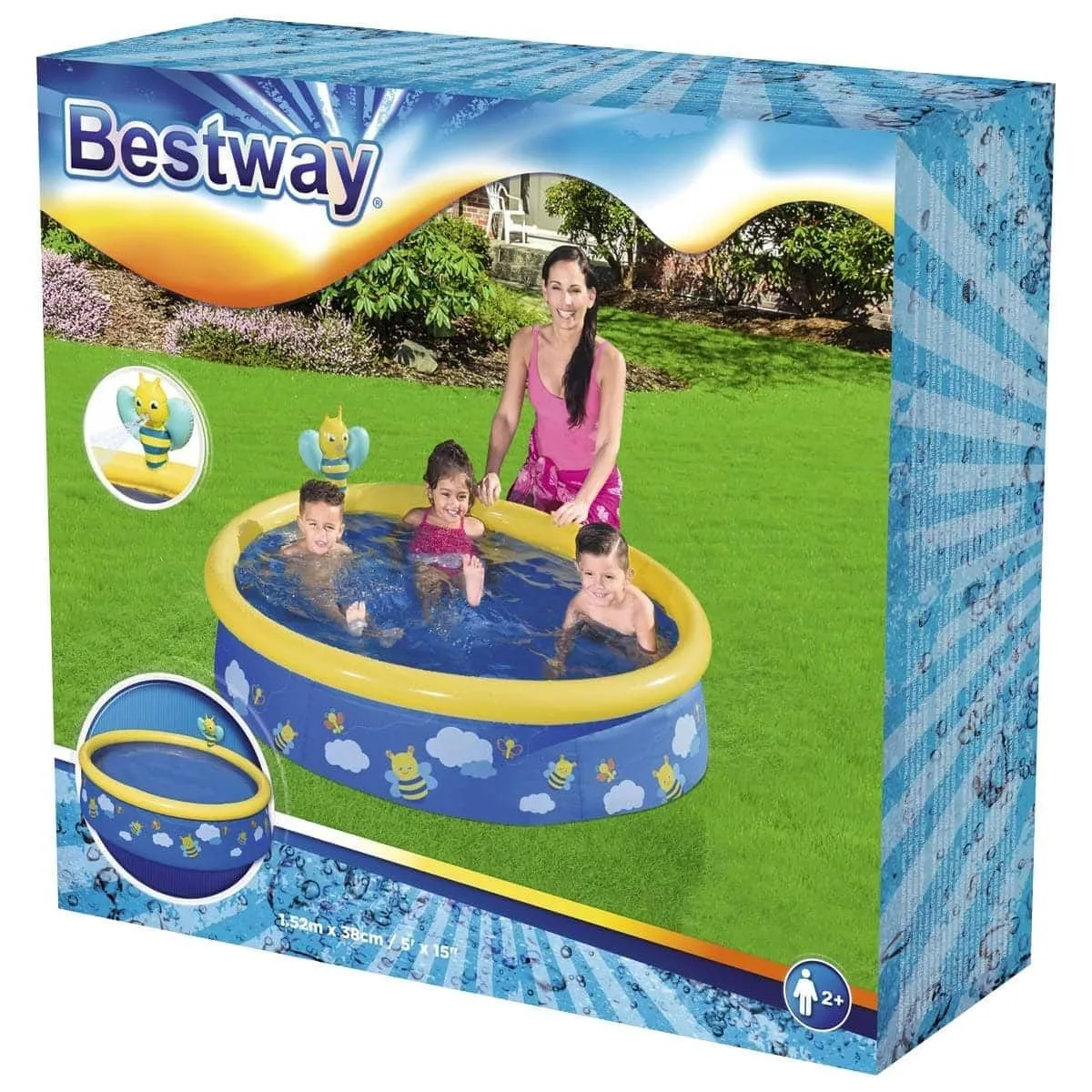 Надувной бассейн Bestway 57326 Пчелки (152x38 см) с разбрызгивателем - фото 4