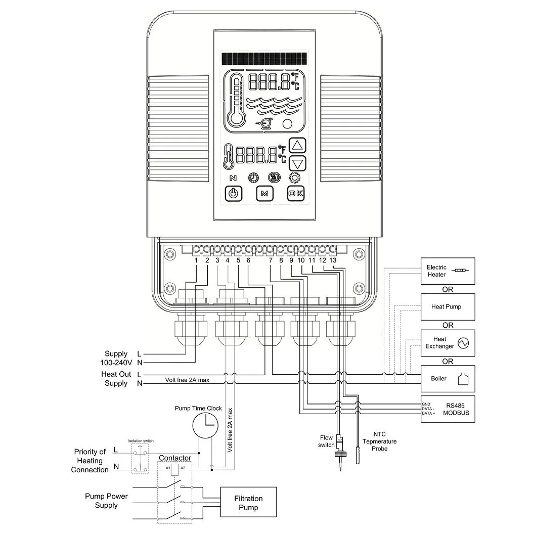Цифровой контроллер Elecro Heatsmart Plus теплообменника G2\SST + датчик потока и температуры - фото 2