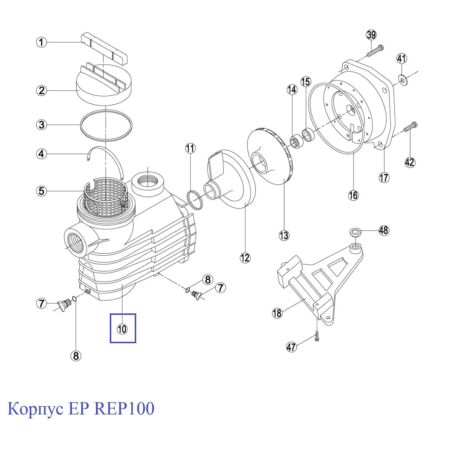Корпус насоса Kripsol EP - Rep 100.A / RBH0010.04R (RPUM0010.04R) - фото 2