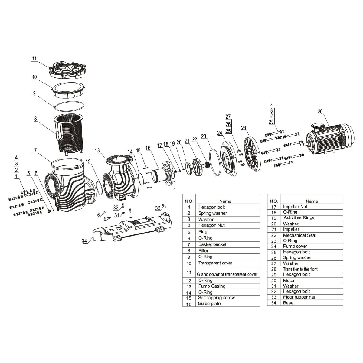 Насос для бассейна Aquaviva LX SEQ1000 (122м³/ч 7.36кВт 380В) - фото 4