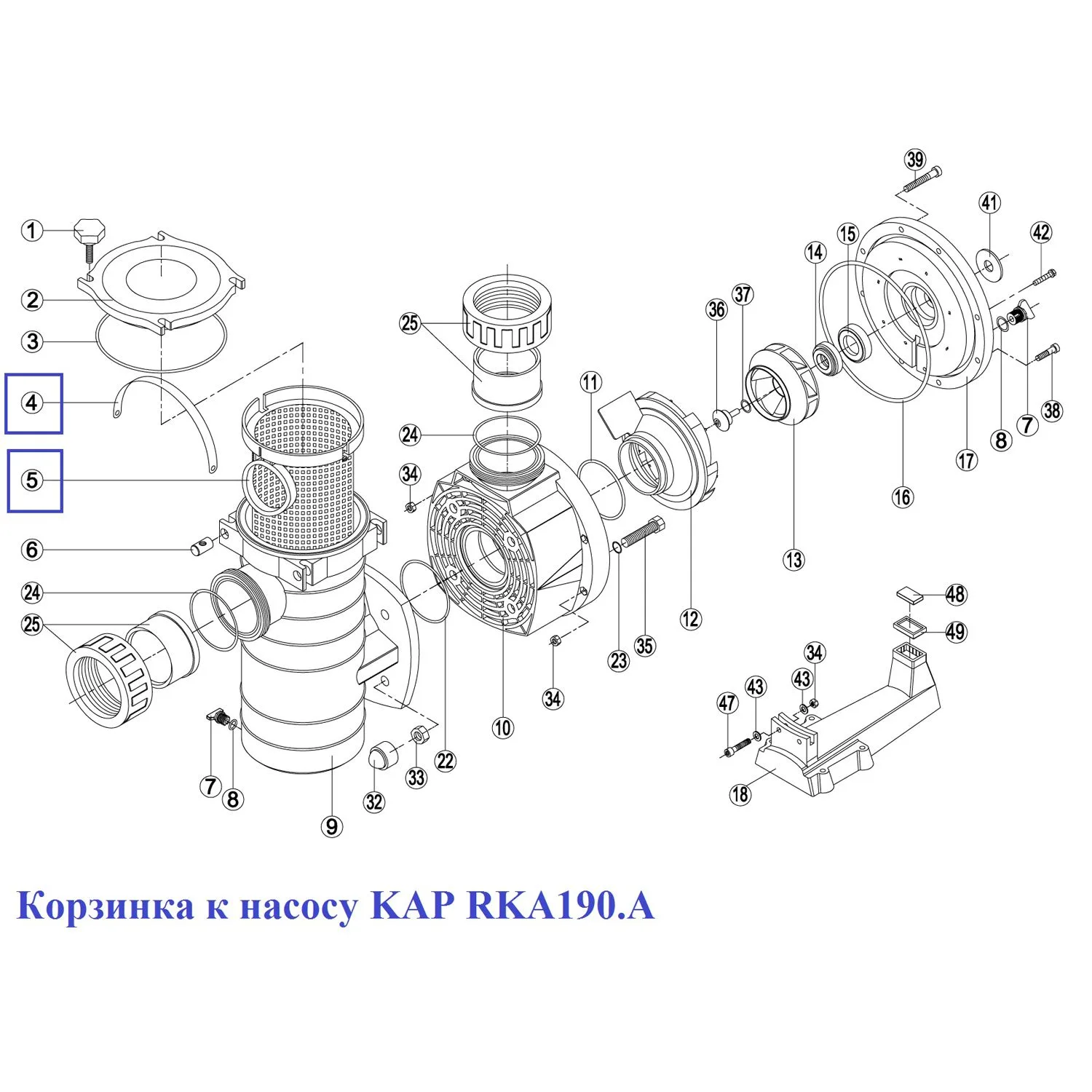 Корзина насоса KAP - RKA 190.A/ RBH0003.05R (RPUM0005.06R) - фото 2