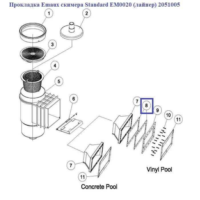 Прокладка Aquaviva фланца скимера EM0020 (лайнер) Wide 2051005 - фото 2