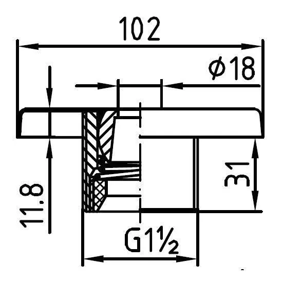 Форсунка гидромассажная Фитстар 8669220, НР 1 1/2", 8 м3/ч, 31 мм - фото 2