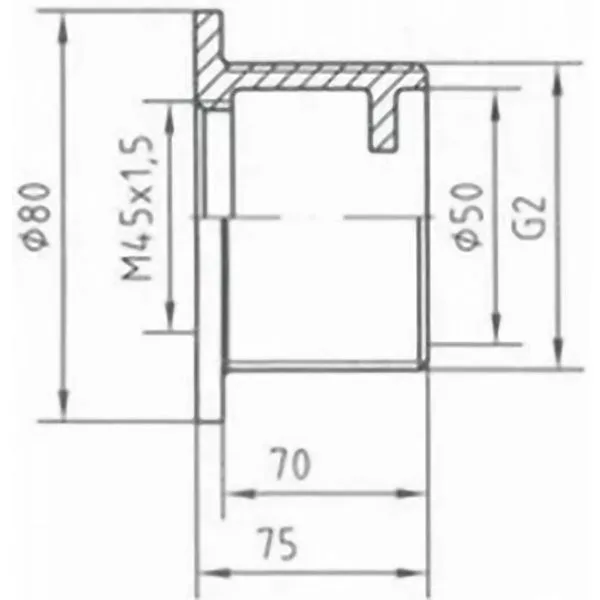 Форсунка стеновая Фитстар 3101720, НР 2", 4,5 м3/ч, 70 мм - фото 2