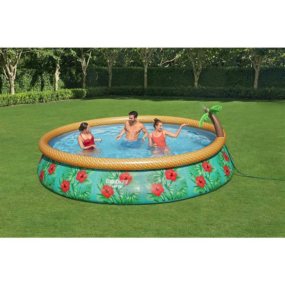 Надувной круглый бассейн Bestway 57416 Paradise Palms (457x84 см) с картриджным фильтром - фото 4
