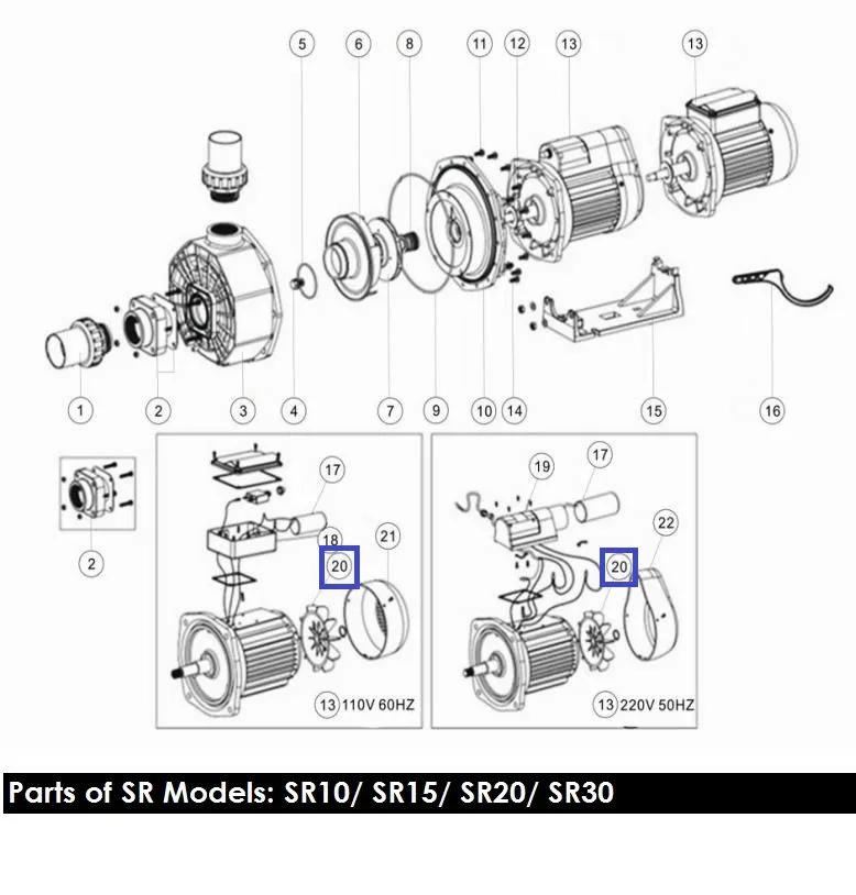Крыльчатка вентилятора насоса Aquaviva SB/SR20/30 1031006 - фото 2