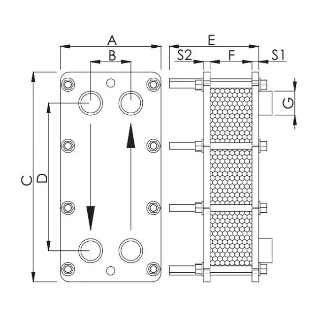 Теплообменник пластинчатый Techno System 242 кВт 316L - фото 4