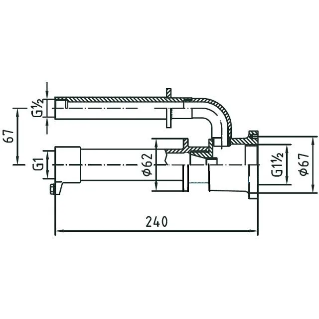 Проход стеновой Фитстар 8669850 для Standard, под форсунки ВР 1 1/2", 240 мм - фото 2
