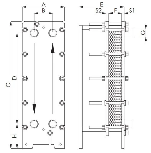 Теплообменник пластинчатый Techno System 446 кВт 316L - фото 2