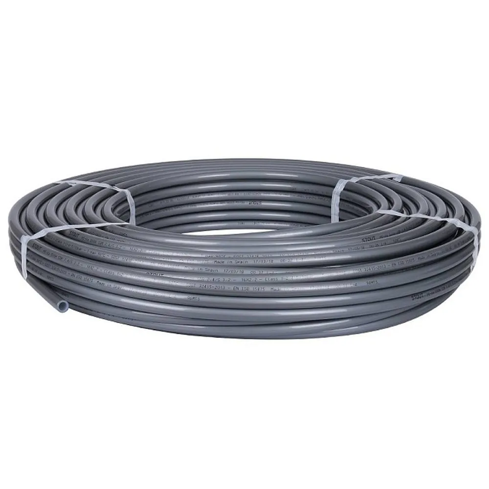 Труба PEX-a с кислородным слоем, серая SPX-0001-001622 STOUT 16х2,2 (бухта 100 метров)