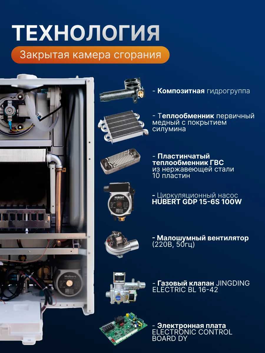 Газовый котел HUBERT Smart AGB 24DY настенный - фото 6